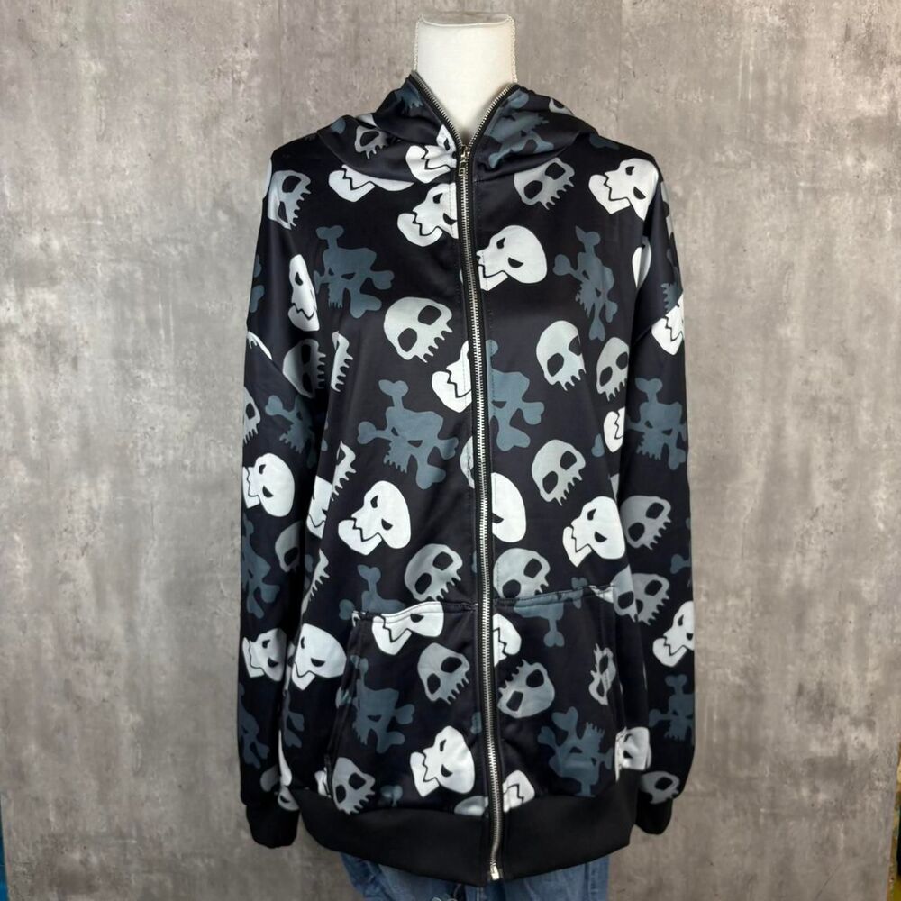 Unbranded Men's Black and Blue Hoodie